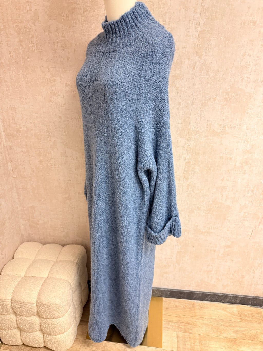 Shazia - Strickkleid Jeans Blau