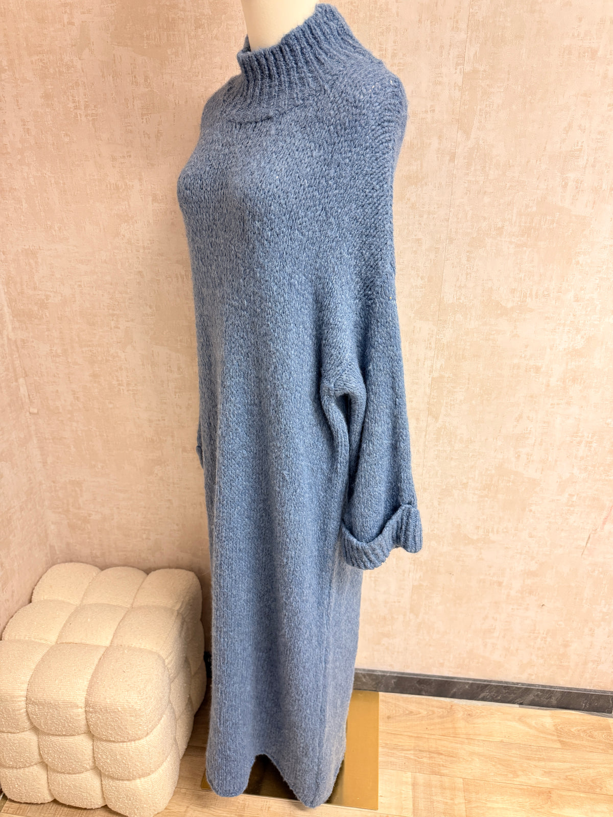 Shazia - Strickkleid Jeans Blau