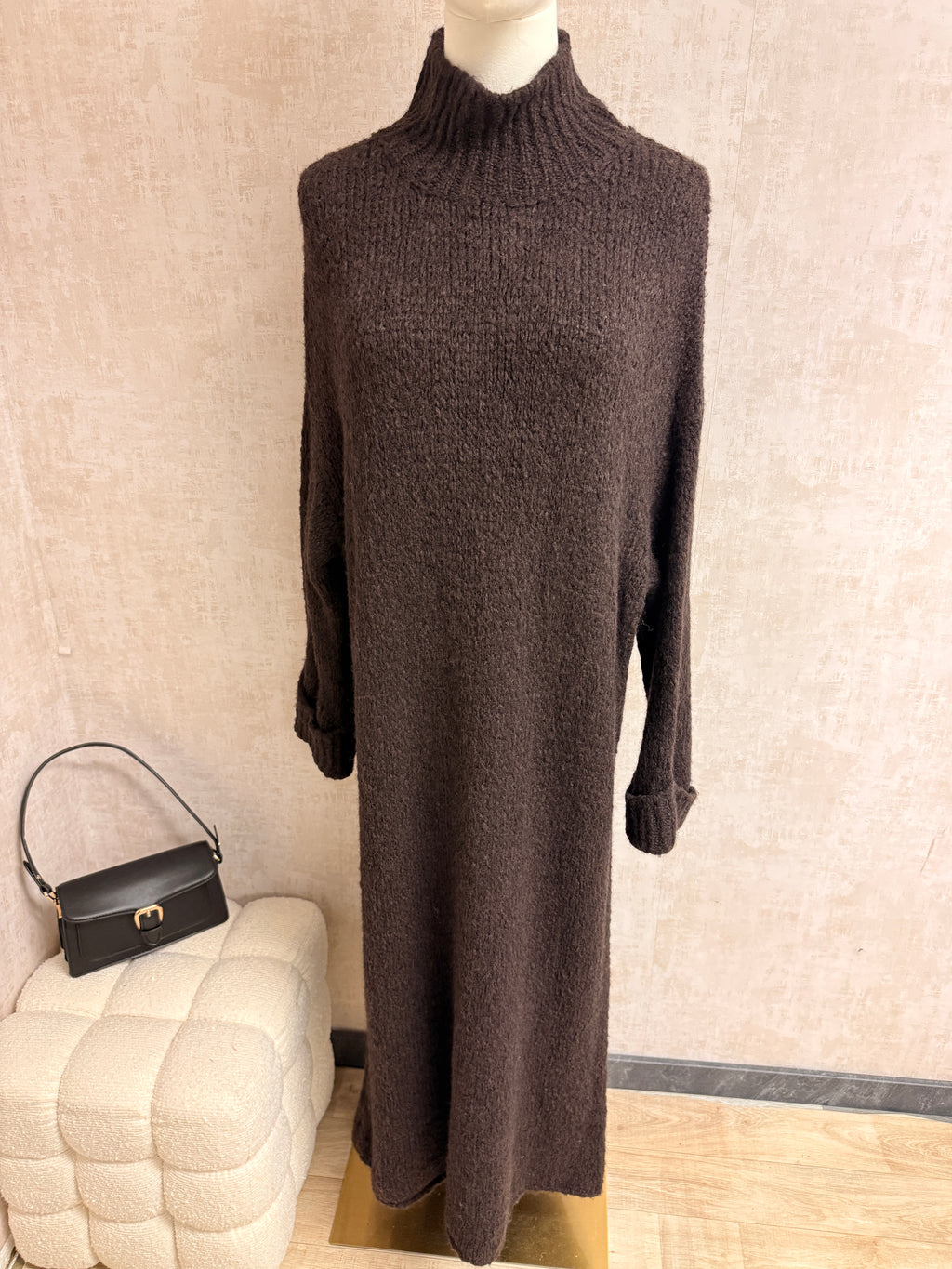 Shazia - Strickkleid Coffee
