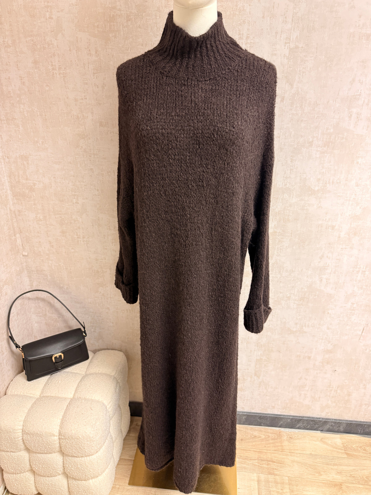 Shazia - Strickkleid Coffee