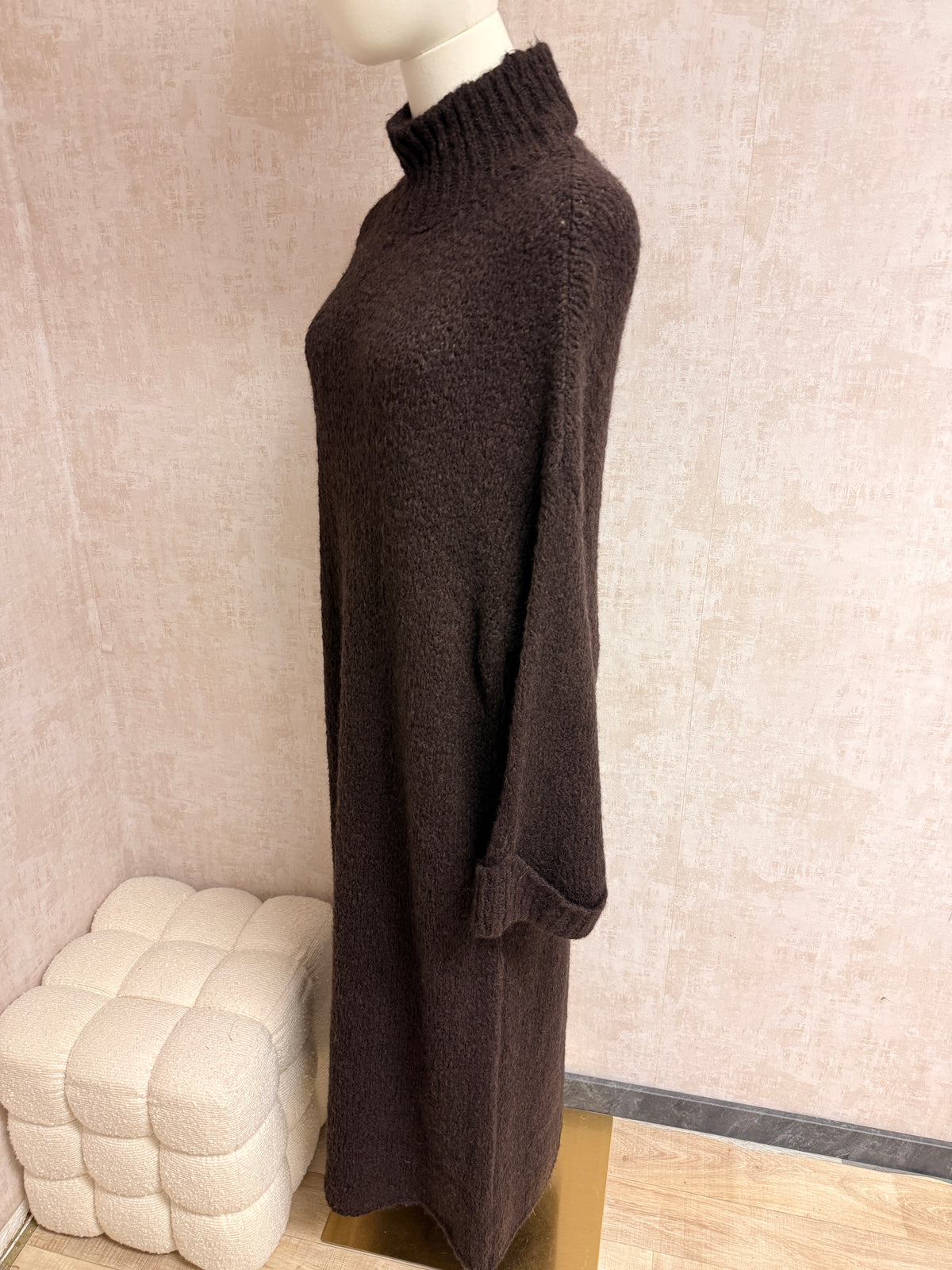Shazia - Strickkleid Coffee
