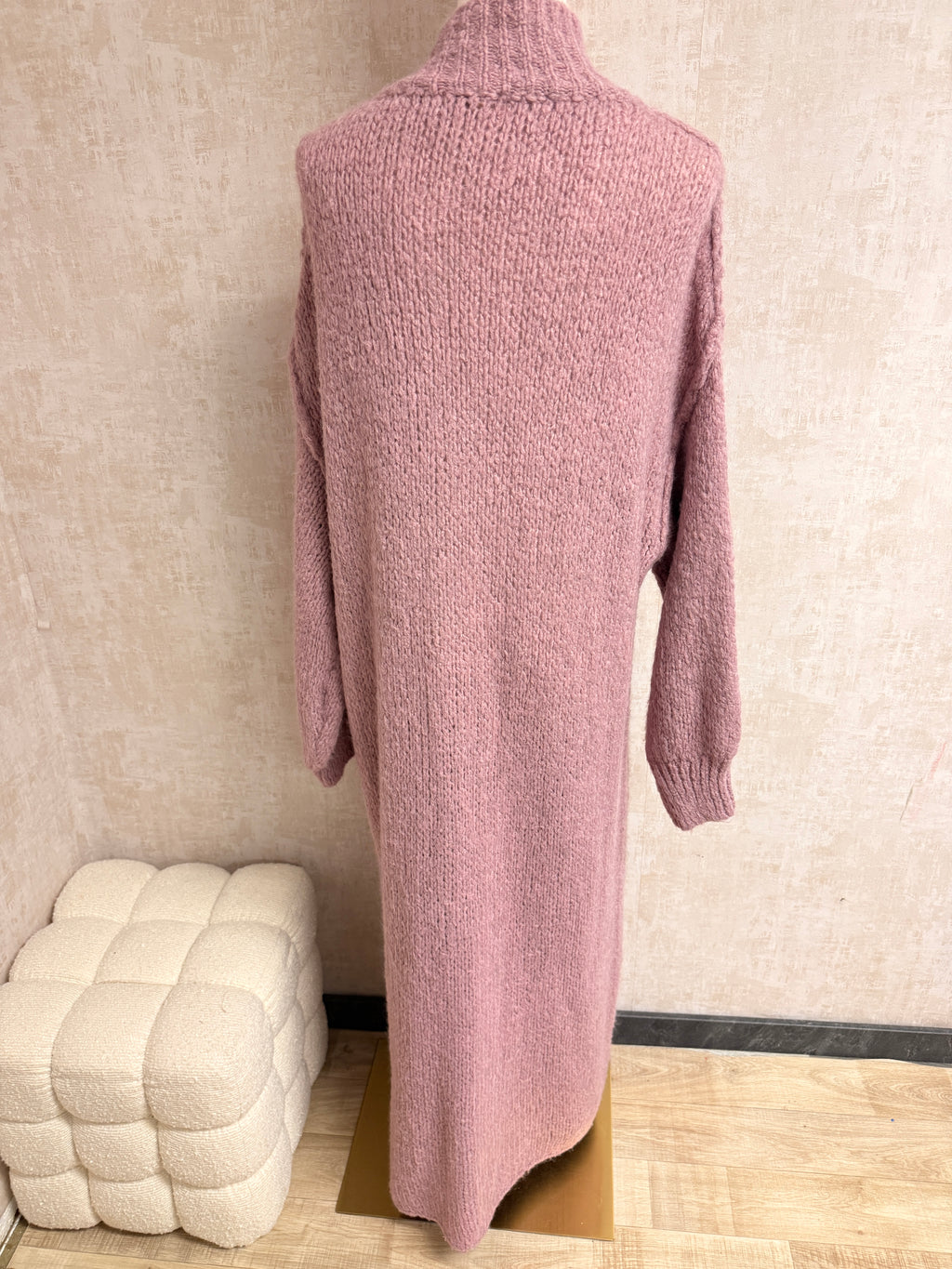 Aziza - Strick Cardigan lang Pink