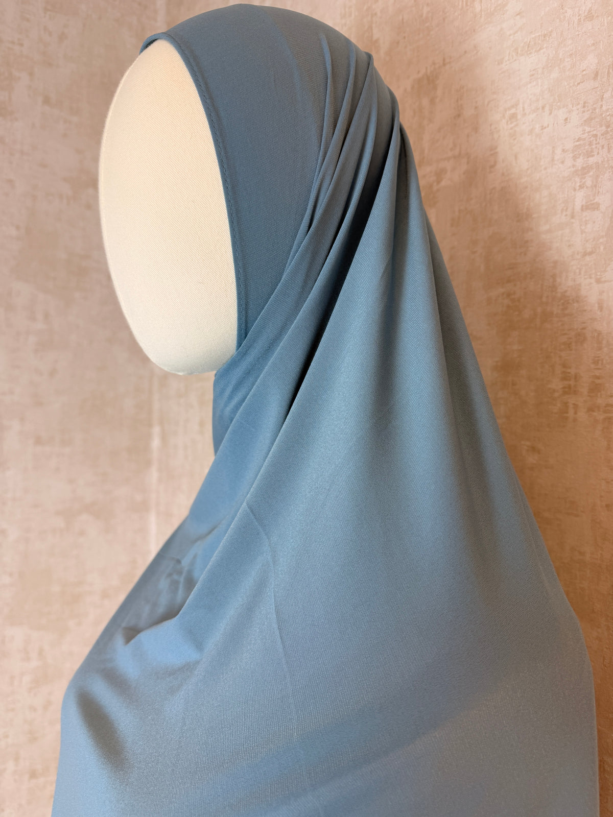 Premium Jersey Hijab – Stahlblau