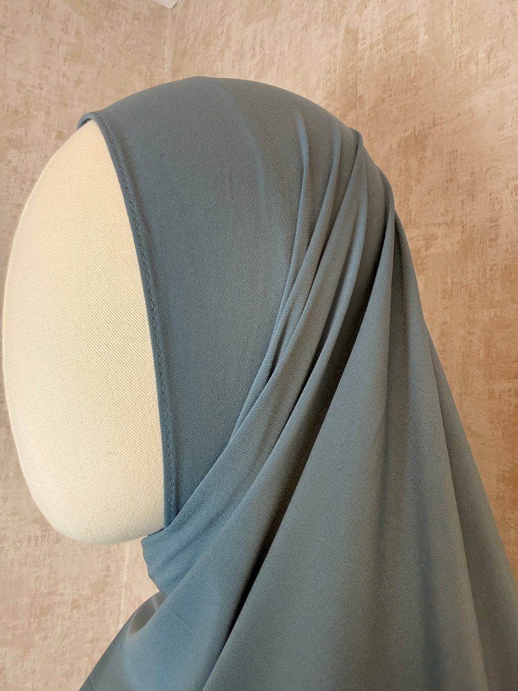 Premium Jersey Hijab – Stahlblau