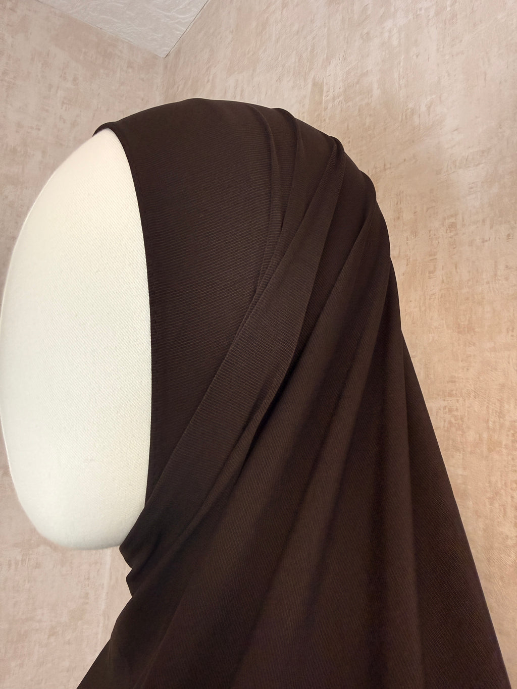 Premium Jersey Hijab - Dunkles Mokka