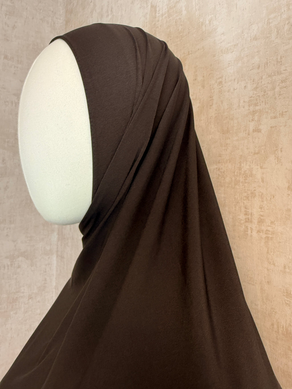 Premium Jersey Hijab - Dunkles Mokka