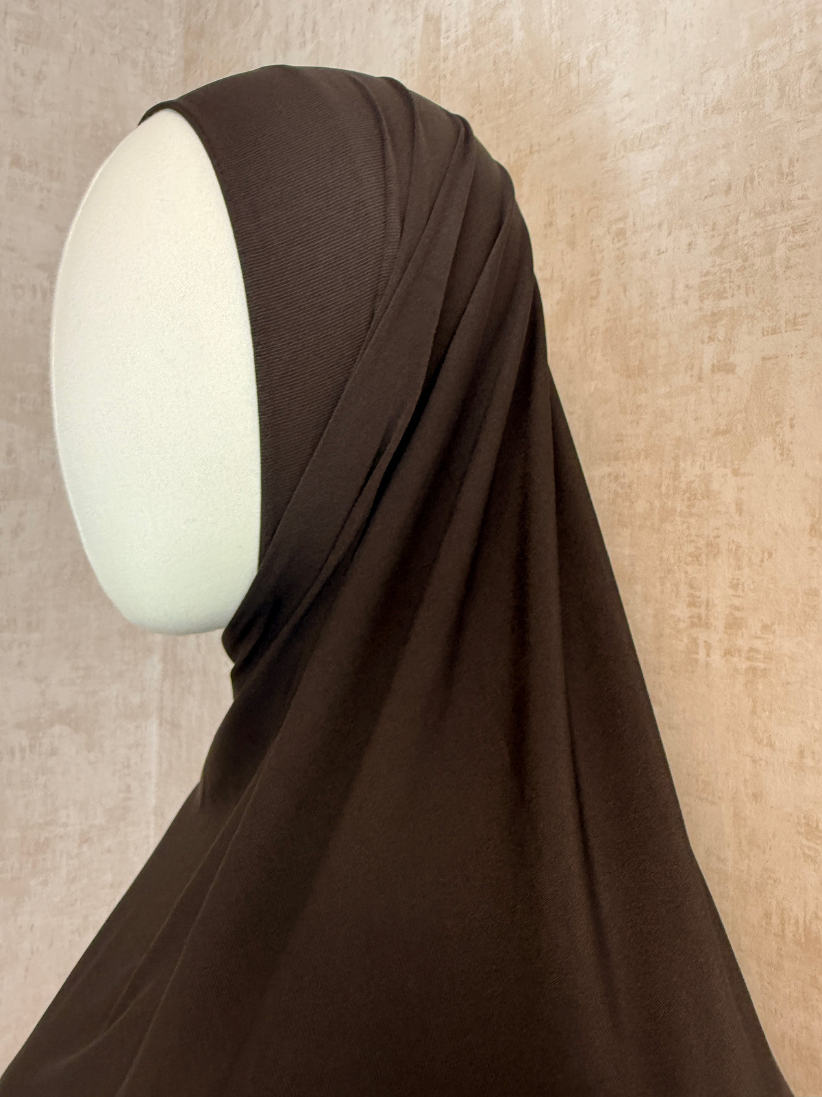Premium Jersey Hijab - Dunkles Mokka